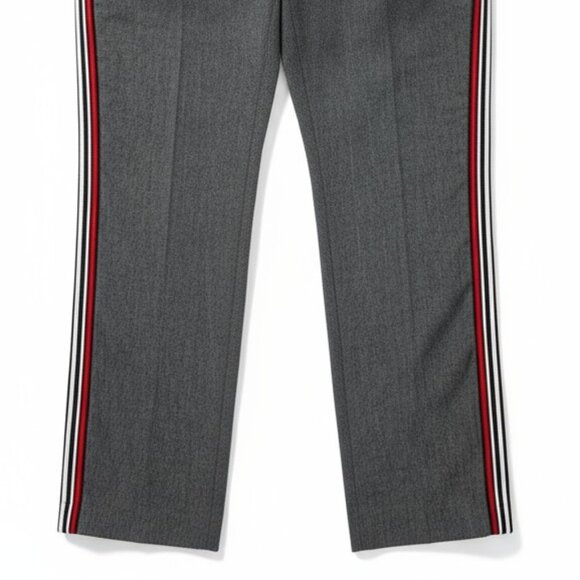 ZARA BASIC Gray straight leg pant w Striped Side Slim Leg Pants Trousers L - Picture 5 of 15